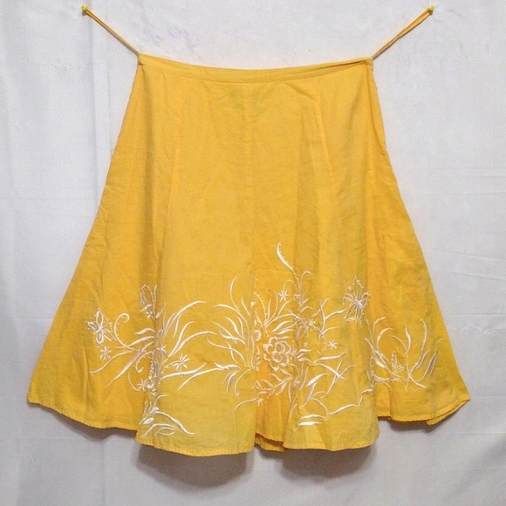 Lillie Rubin Floral Embroidered Cotton A-Line Skirt Size 4 Romantic Cottagecore - Picture 10 of 13